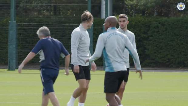 Manchester City train for Premier League season opener